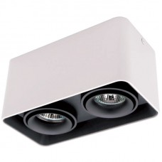 Σποτ Ορθογώνιο Οροφής με ντουί GU10 Αλουμινίου Λευκό-Μαύρο 92DL044S2/BLWH